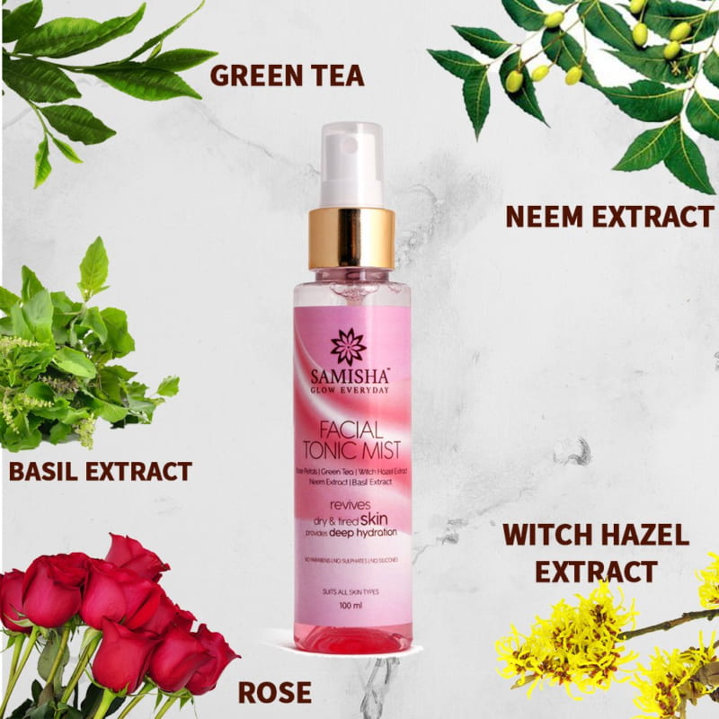Orgenik: Shop Facial Tonic Mist | Natural Rose Water Spray For Healthy And Glowing Complexion from brand Samisha