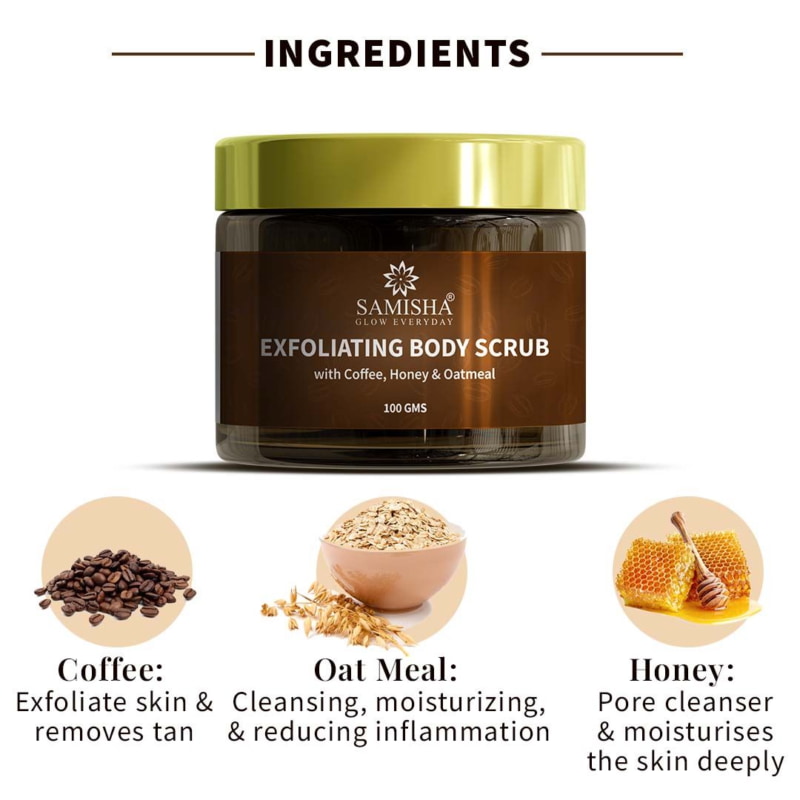 Orgenik: Shop Coffee Body Scrub With Honey & Oatmeal from brand Samisha