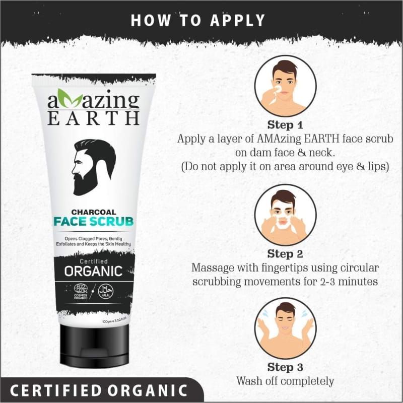 Orgenik: Shop Charcoal Face Scrub from the brand AMAzing EARTH Vegetal