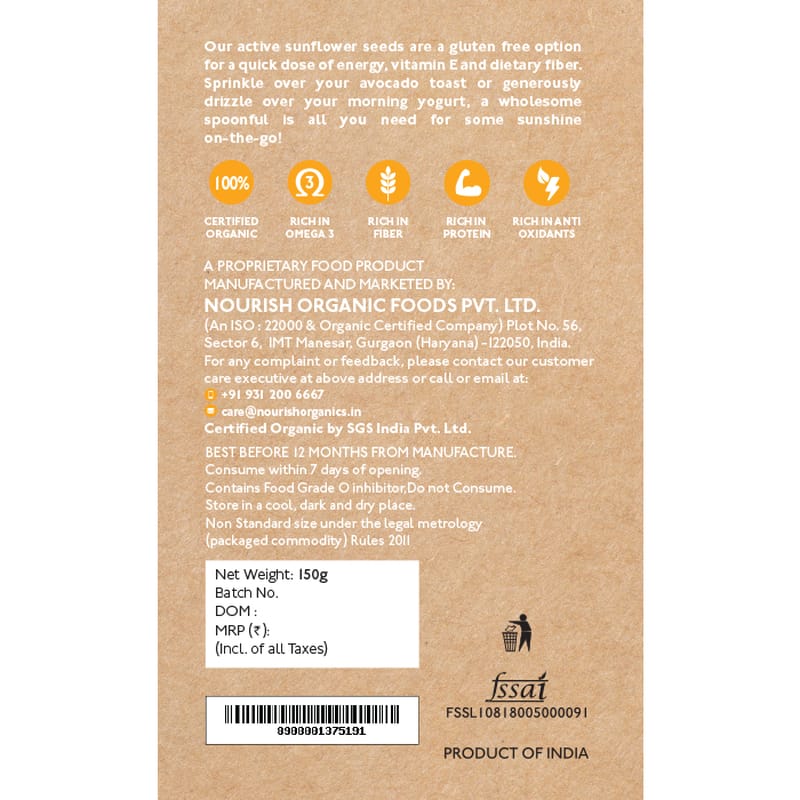 Orgenik: Shop Active Sunflower Seeds from the brand Nourish Organics