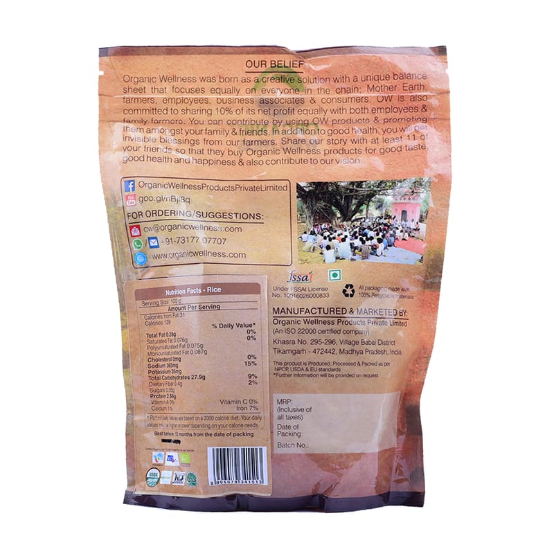 Orgenik: Shop Bundelkhand Rice 450 g from the brand Organic Wellness