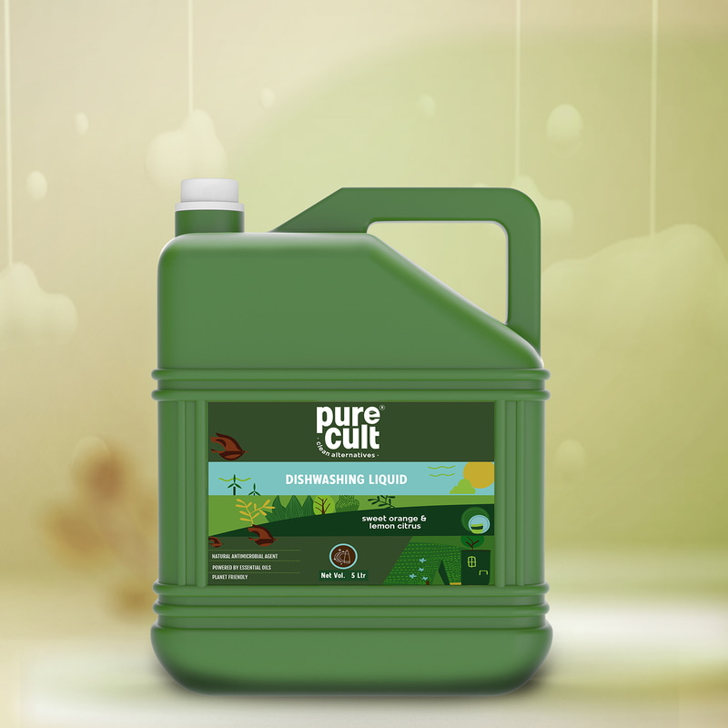 Orgenik: Shop Eco-Friendly Dishwash Liquid with Sweet Orange and Lemon Essential Oils from the brand PureCult