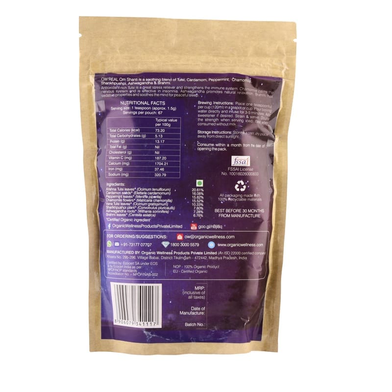 Orgenik: Shop Om Shanti 100 g Zipper Pack from the brand Organic Wellness