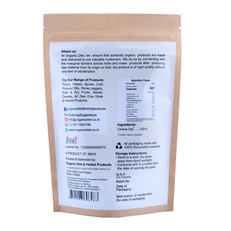 Orgenik: Shop Organic Chana Dal from the brand Organic Diet