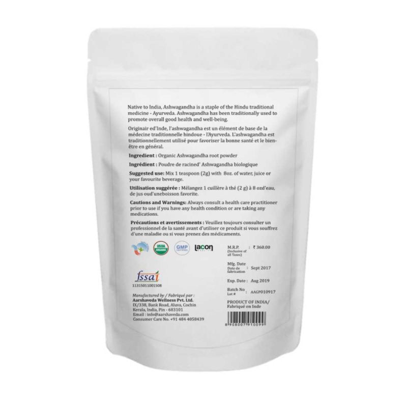 Orgenik: Ashwagandha Root Powder from brand Aarshaveda
