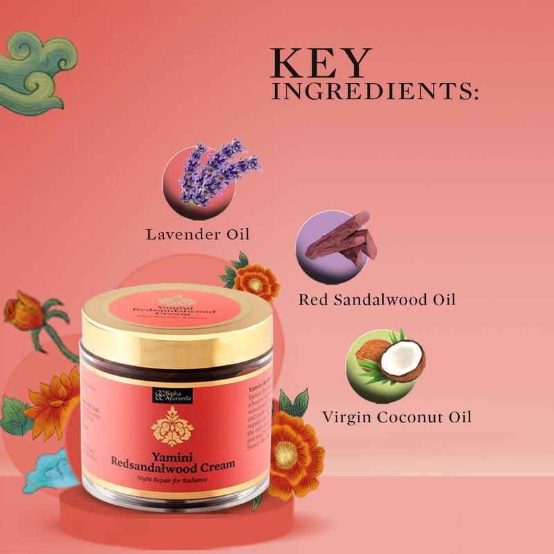 Orgenik: Yamini Red Sandal Wood Cream from brand Bipha Ayurveda
