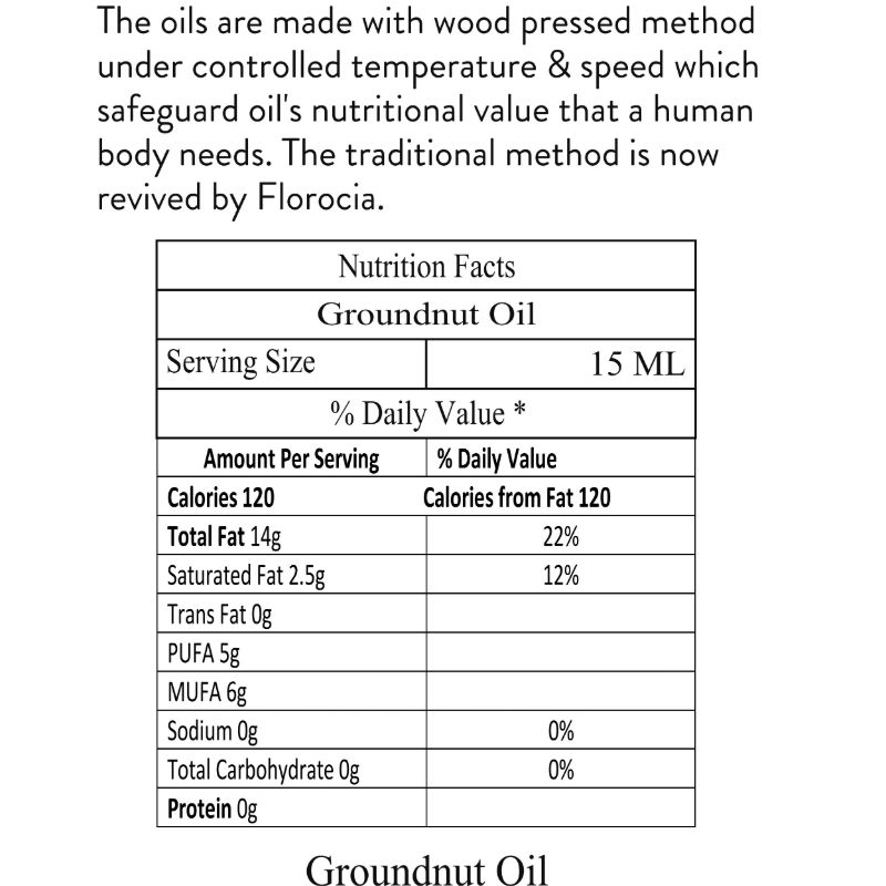 Orgenik: Cold Pressed Groundnut Oil (Glass Bottle) from brand Florocia