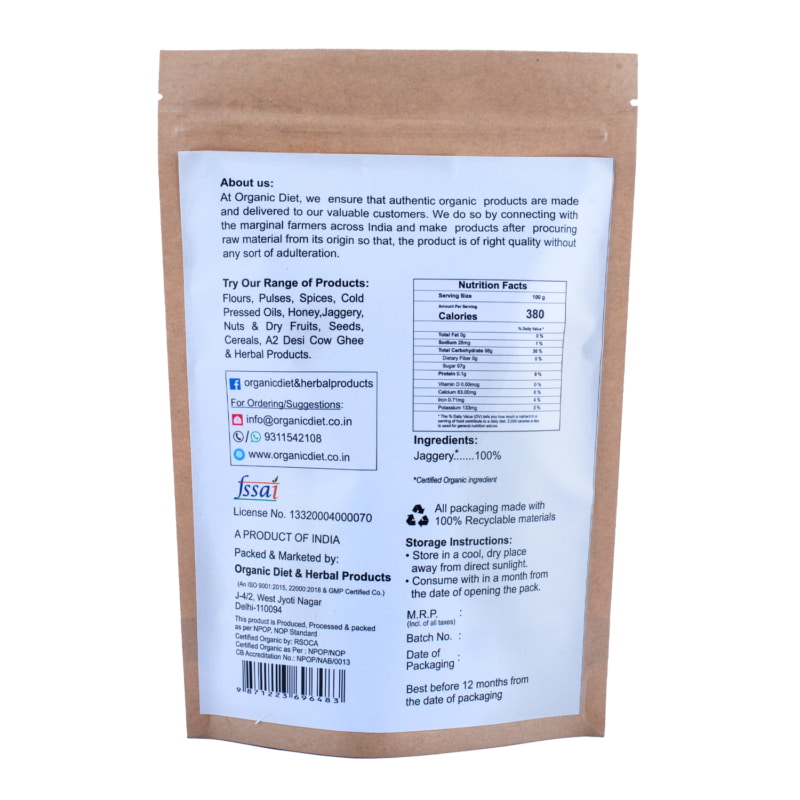 Orgenik: Shop Organic Jaggery(Gur) from the brand Organic Diet