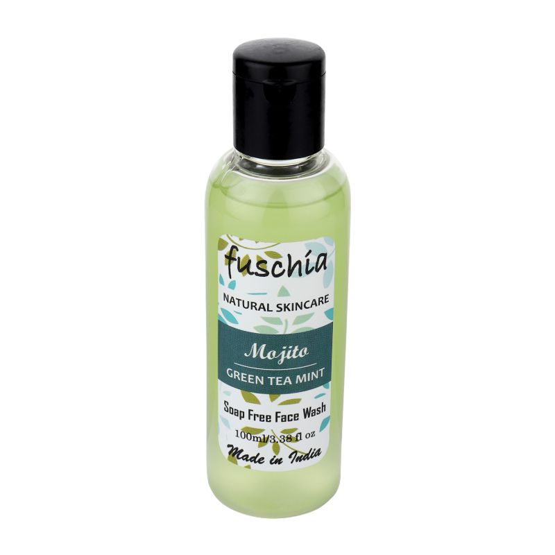 Orgenik: Mojito Green Tea Mint Soap Free Face Wash from the brand Fuschia 