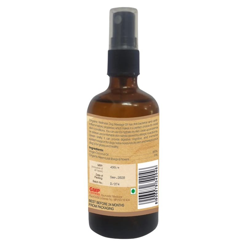 Orgenik: Shop Dog Massage Oil 100 ml Bottle from the brand Organic Wellness