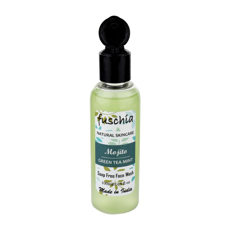 Orgenik: Mojito Green Tea Mint Soap Free Face Wash from the brand Fuschia 