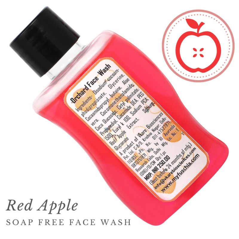 Orgenik: Orchard Red Apple Soap Free Face Wash from the brand Fuschia 
