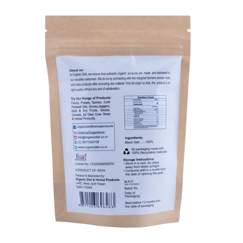 Orgenik: Shop Organic Black Salt(Kala Namak) from the brand Organic Diet
