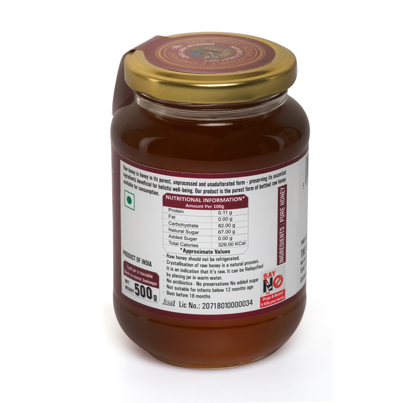 Orgenik: Raw Unprocessed Tulsi Infused Honey 500 grams from brand The West Indian Honey