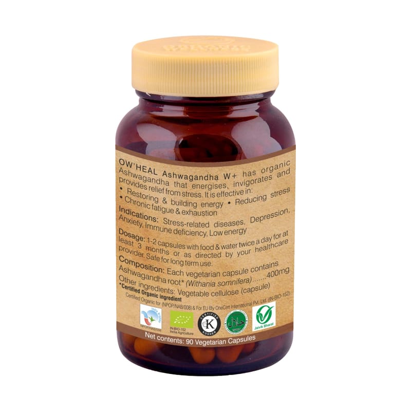 Orgenik: Shop Ashwagandha W+ 90 Capsules from the brand Organic Wellness