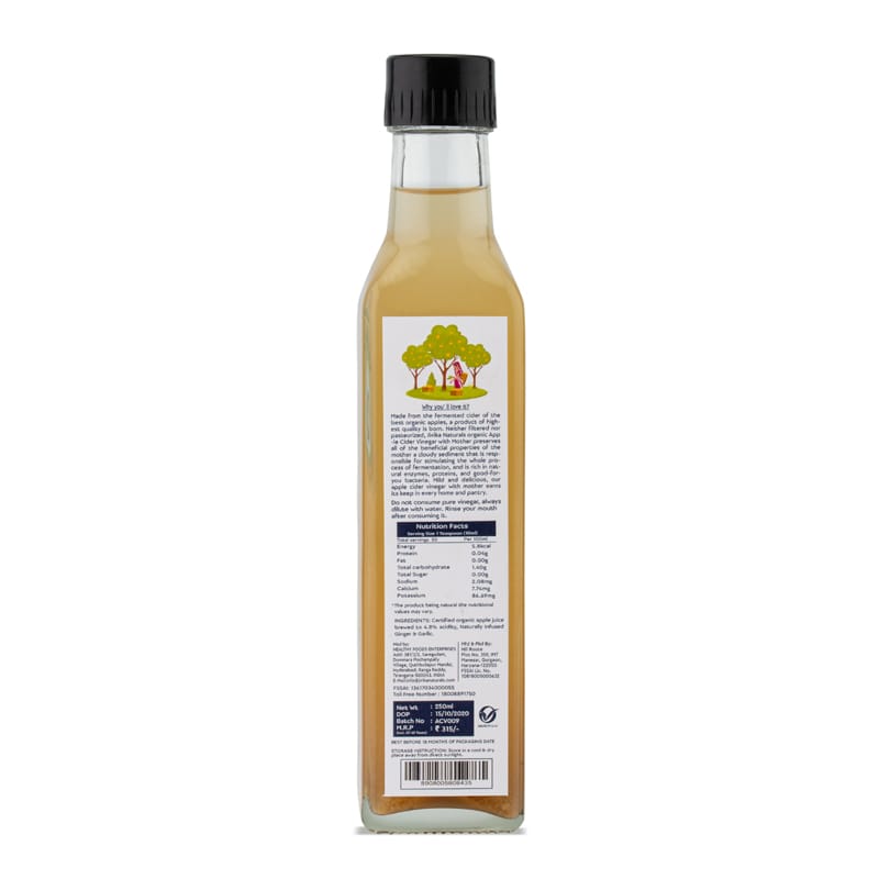 Orgenik: Shop Apple Cider Vinegar with mother Ginger & Turmeric 250ml  from the brand Jivika Naturals