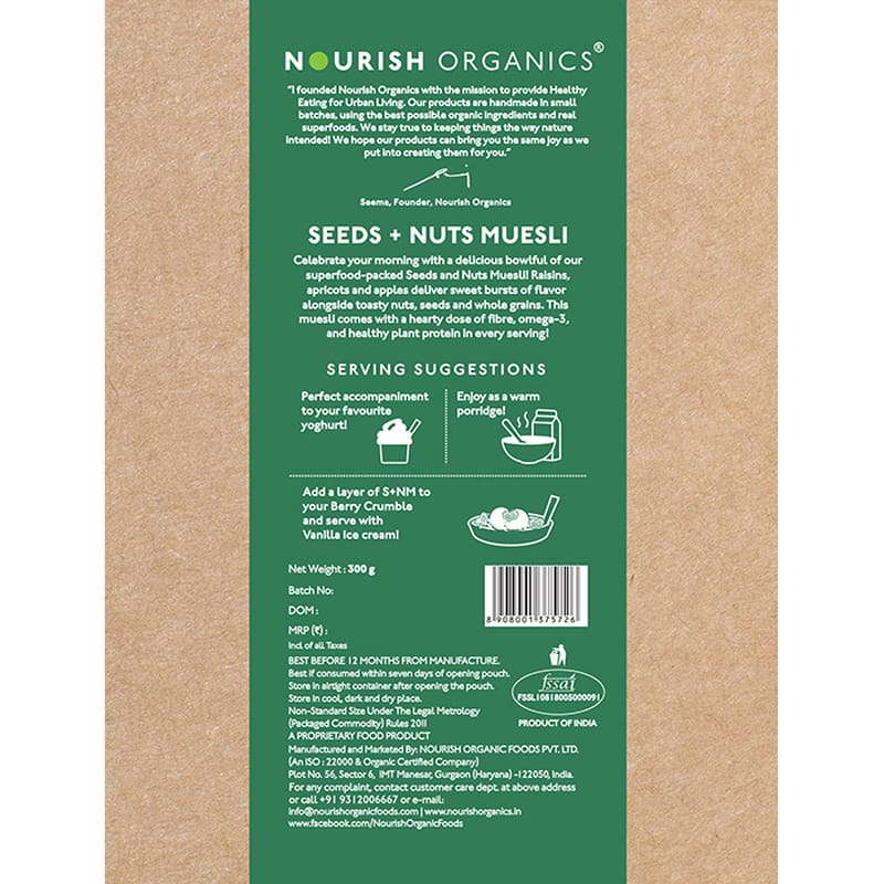 Orgenik: Shop Seeds & Nuts Muesli from the brand Nourish Organics