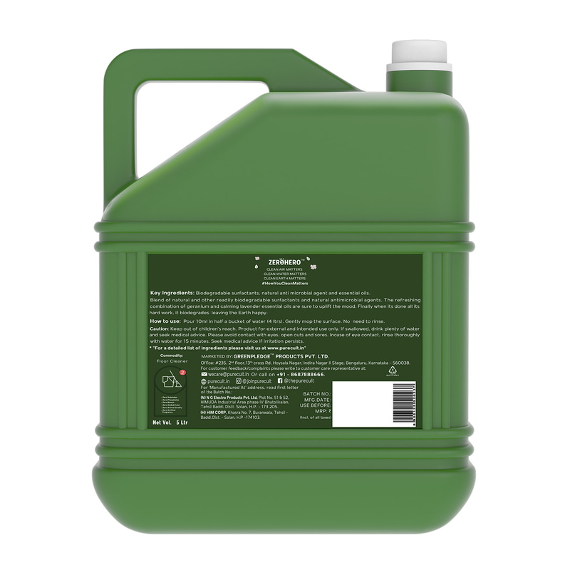 Orgenik: Shop Eco-Friendly Floor Cleaner with Geranium and Lavender Essential Oils from the brand PureCult