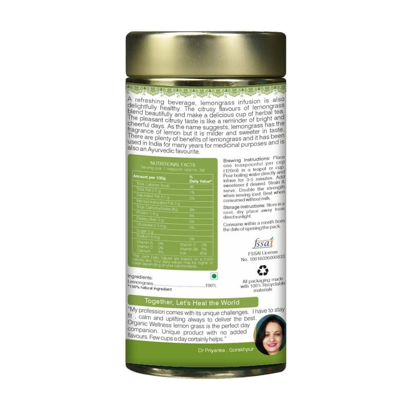 Orgenik: Shop Blossom Lemongrass 100 g Tin Pack from the brand Organic Wellness