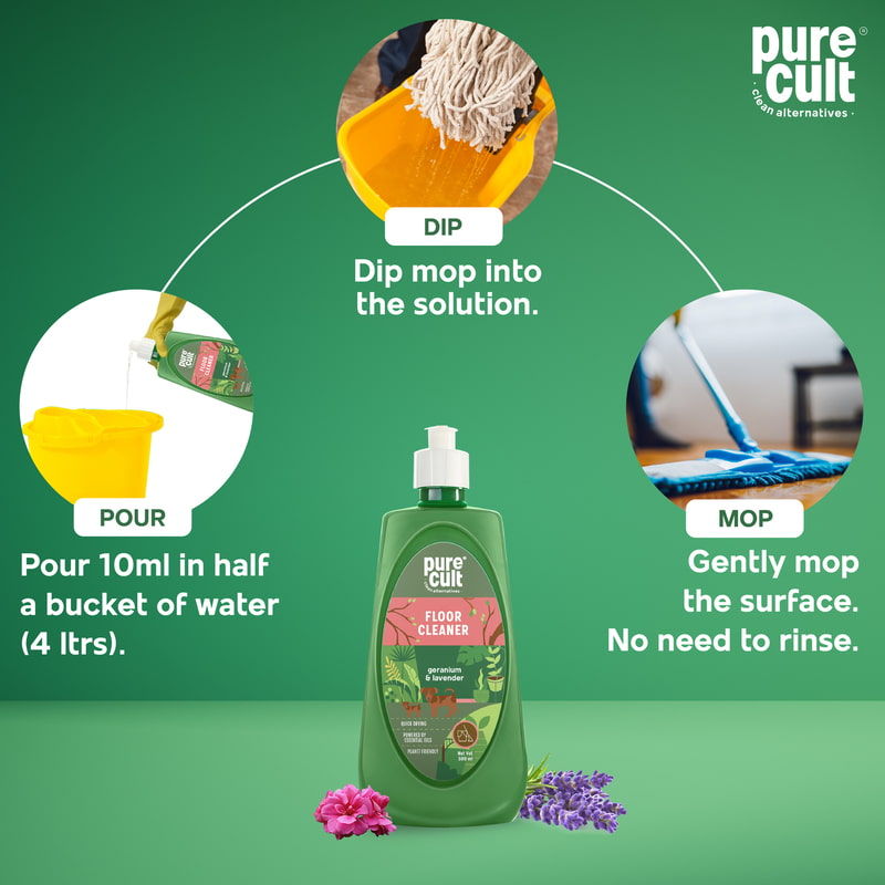 Orgenik: Shop Eco-Friendly Floor Cleaner with Geranium and Lavender Essential Oils from the brand PureCult