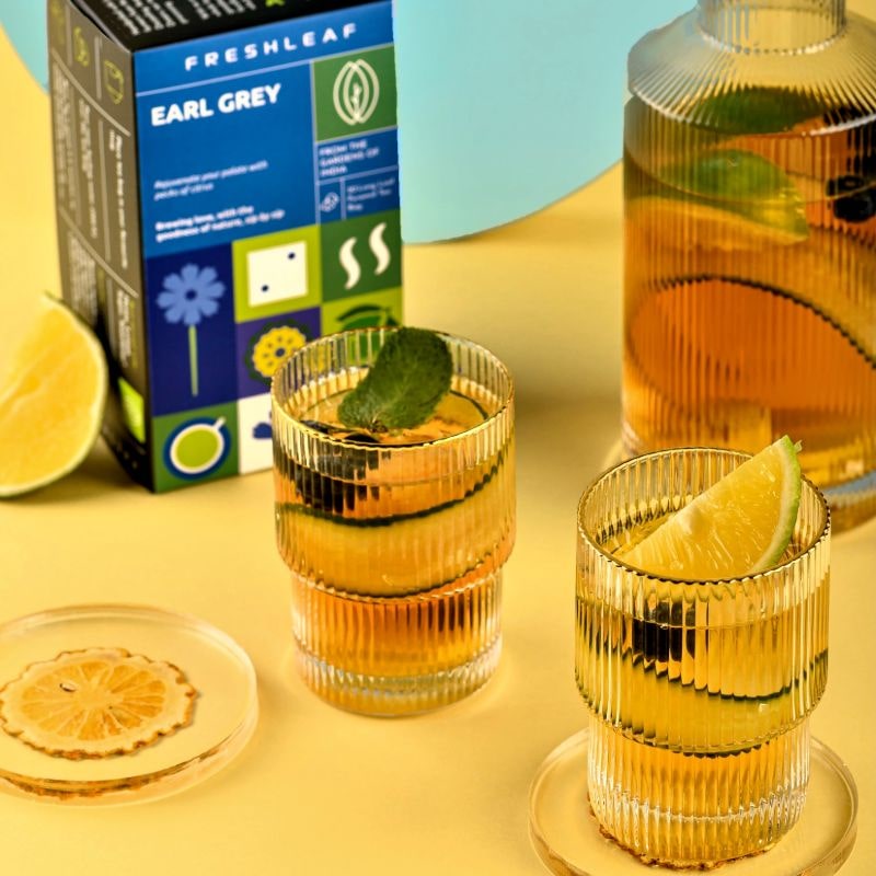 Orgenik: Earl Grey Black Tea Leaf A Delectable Refreshing Drink Premium Black Tea Rich Flavour Assam Tea Anti-Oxidants made with 100% Whole Long Leaf 40 Pyramid Tea Bags - Pack of 2 from brand Freshleaf