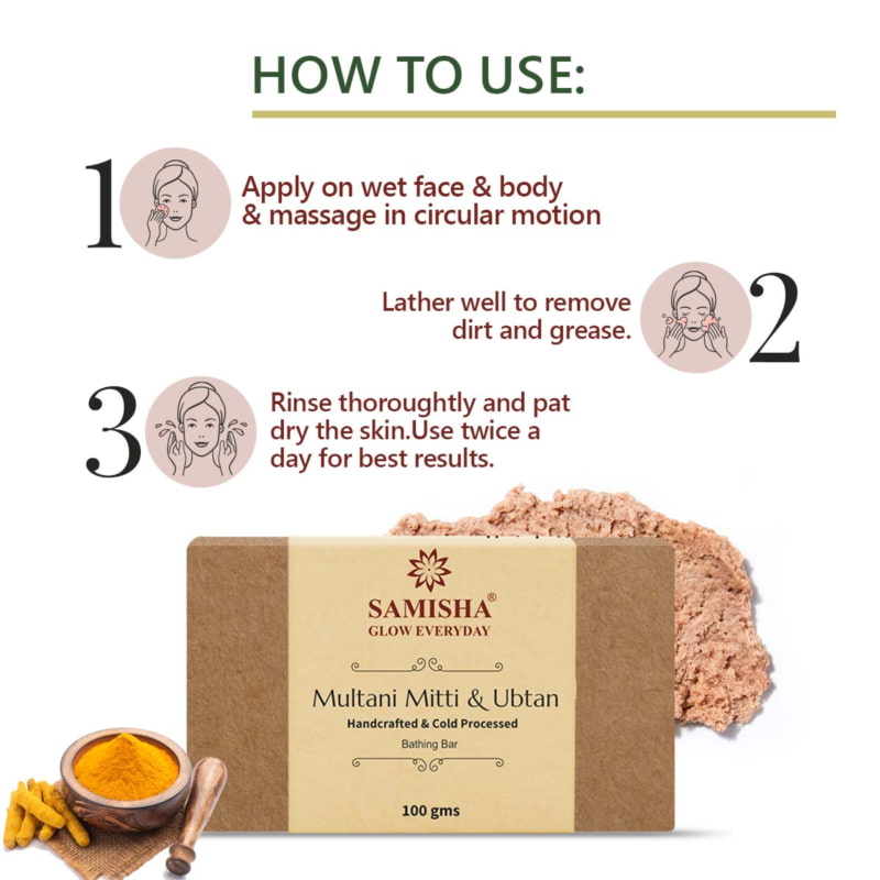 Orgenik: Shop Organic Multani Mitti & Ubtan Skin Rejuvenating Bath Bar from brand Samisha