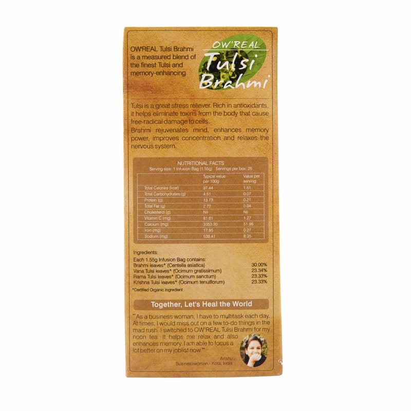 Orgenik: Shop Tulsi Brahmi 25 Teabags from the brand Organic Wellness