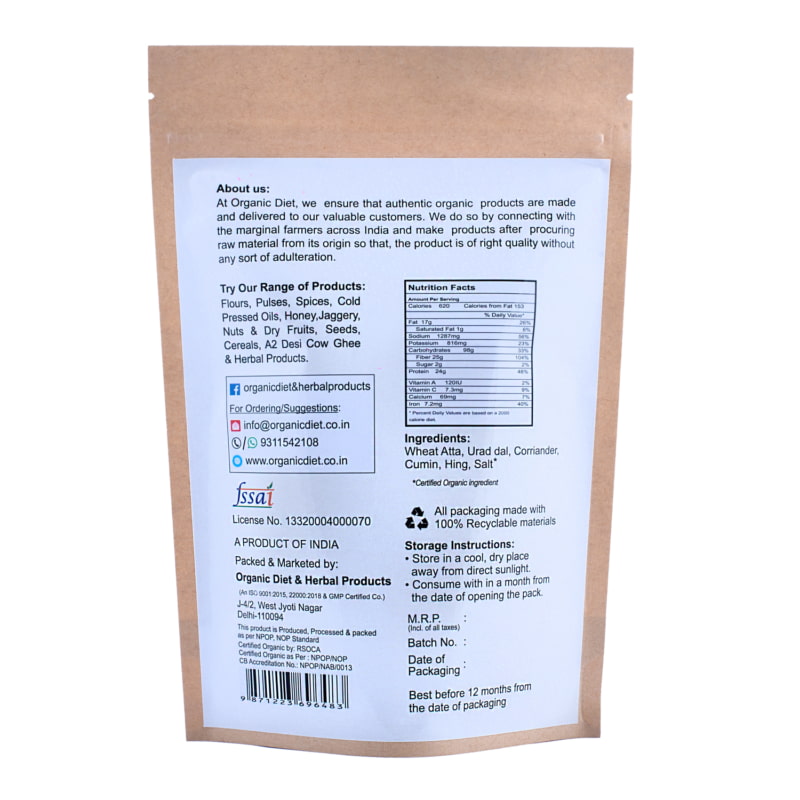 Orgenik: Shop Organic Bedmi Atta from the brand Organic Diet