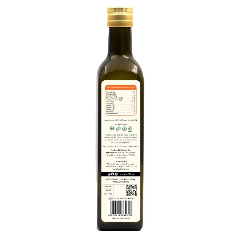 Orgenik: Organic Virgin Cold-Pressed Safflower Seed Oil from the brand Hesthetic