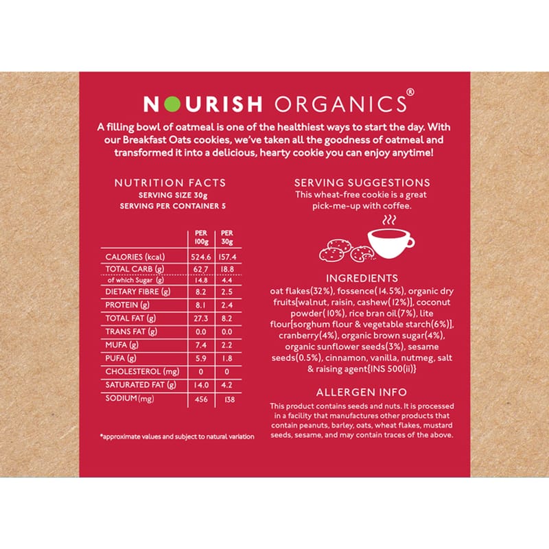Orgenik: Shop Oats Cranberry Cookies from the brand Nourish Organics