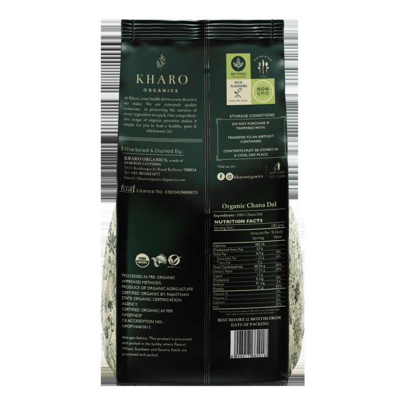 Orgenik: Shop Organic Channa Dal from the brand Kharo Organics