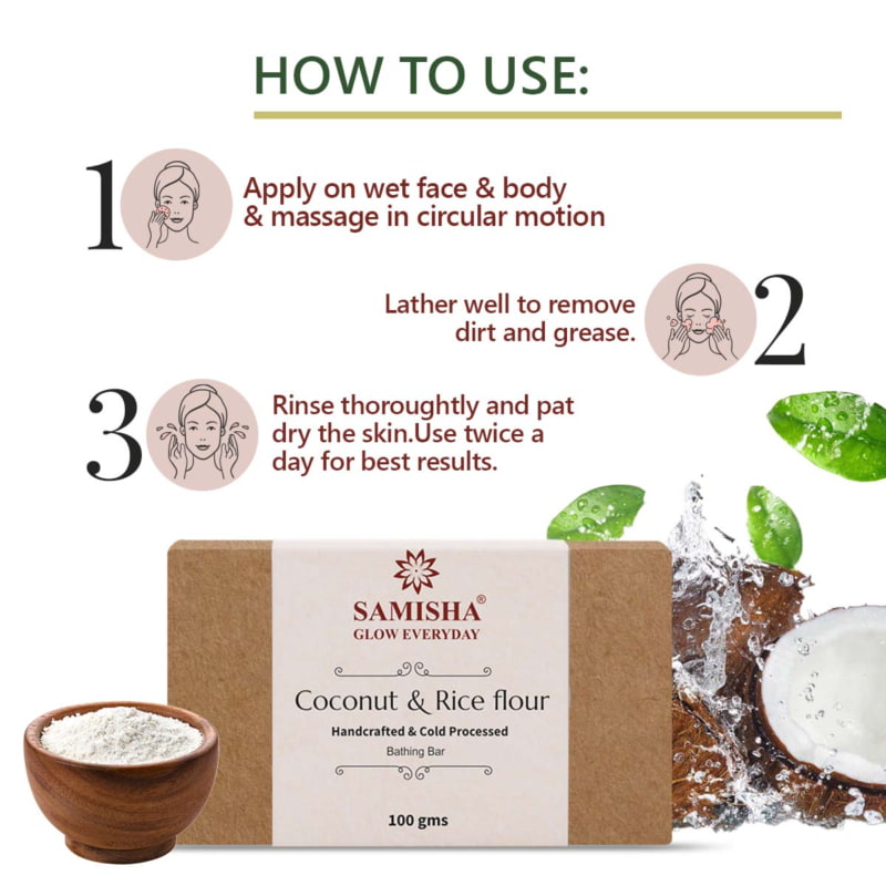 Orgenik: Shop Organic Coconut Milk & Rice Flour Skin Healing Bath Bar from brand Samisha