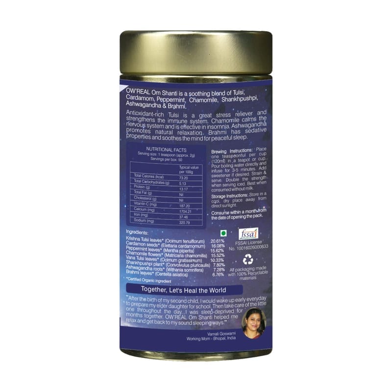 Orgenik: Shop Om Shanti 100 g Tin Pack from the brand Organic Wellness