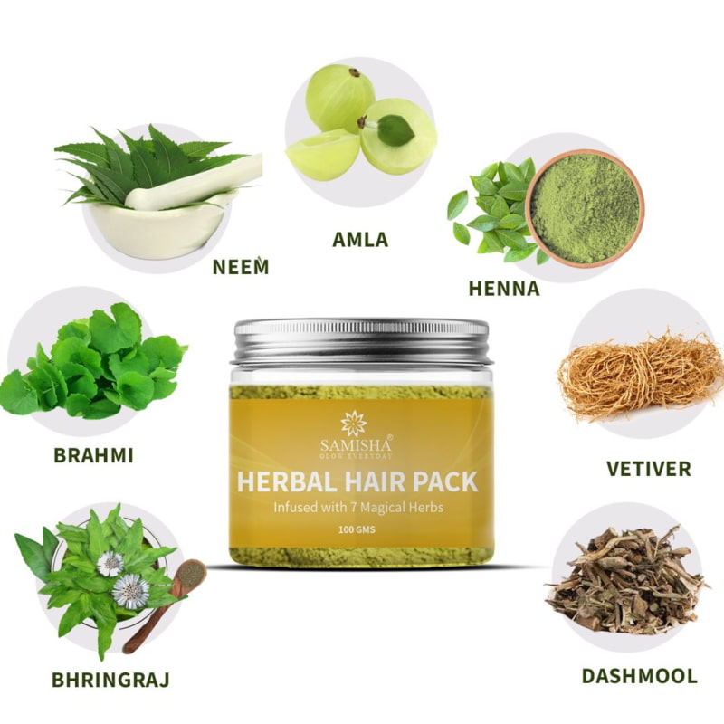 Orgenik: Shop Herbal Hair Pack - Reduces Hair Fall from brand Samisha