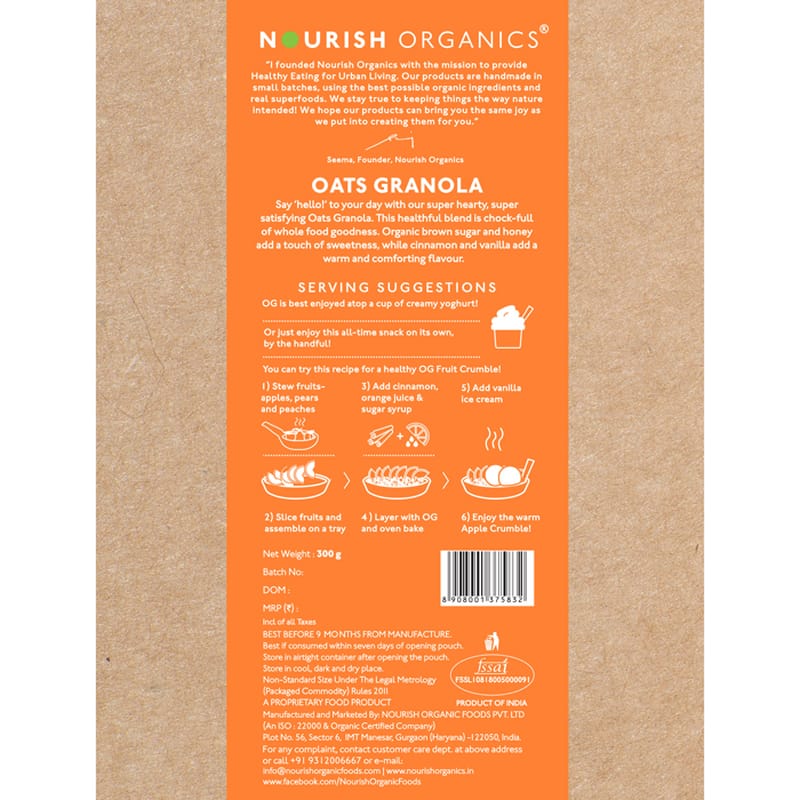 Orgenik: Shop Oats Granola from the brand Nourish Organics