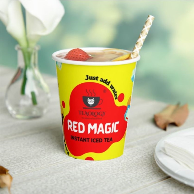 Orgenik: Shop Instant Red Magic Iced Drink-in-CUP | 10 X 200 ml Cups from brand Teaology