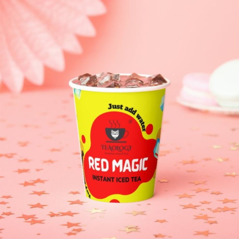 Orgenik: Shop Instant Red Magic Iced Drink-in-CUP | 10 X 200 ml Cups from brand Teaology
