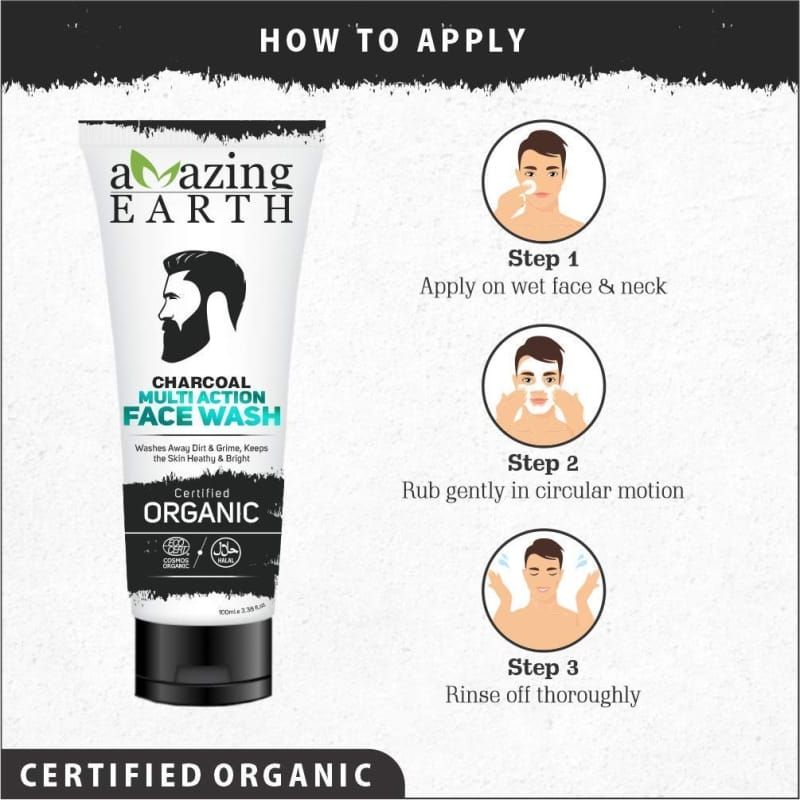 Orgenik: Shop Charcoal Multi Action Face Wash from the brand AMAzing EARTH Vegetal