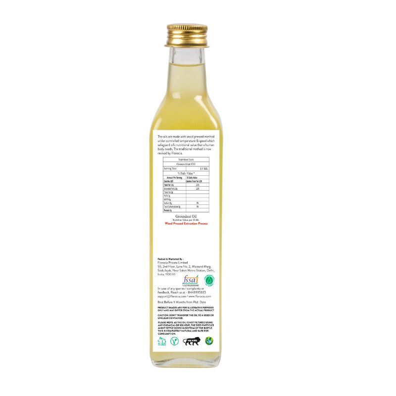 Orgenik: Cold Pressed Groundnut Oil (Glass Bottle) from brand Florocia