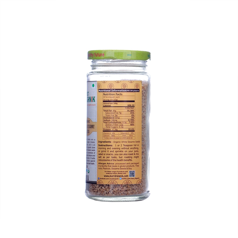 Orgenik: White Sesame Seeds from brand Just Organik