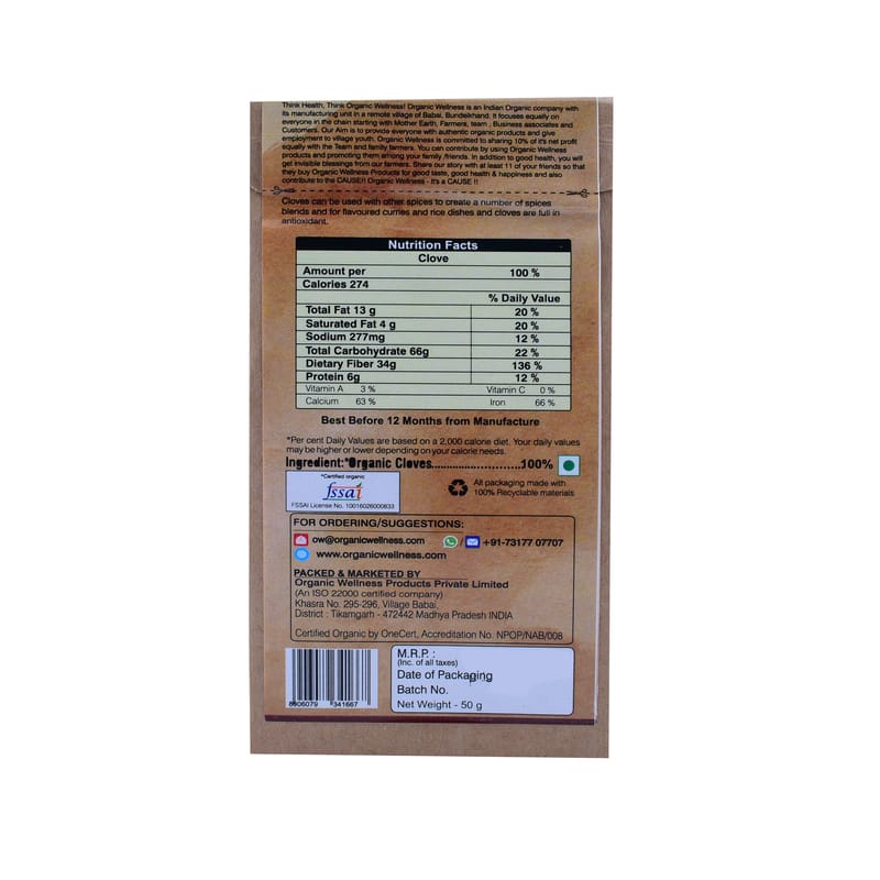 Orgenik: Shop Clove 50 g from the brand Organic Wellness