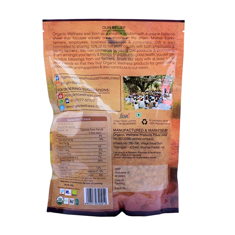 Orgenik: Shop Chana Dal 450 g from the brand Organic Wellness