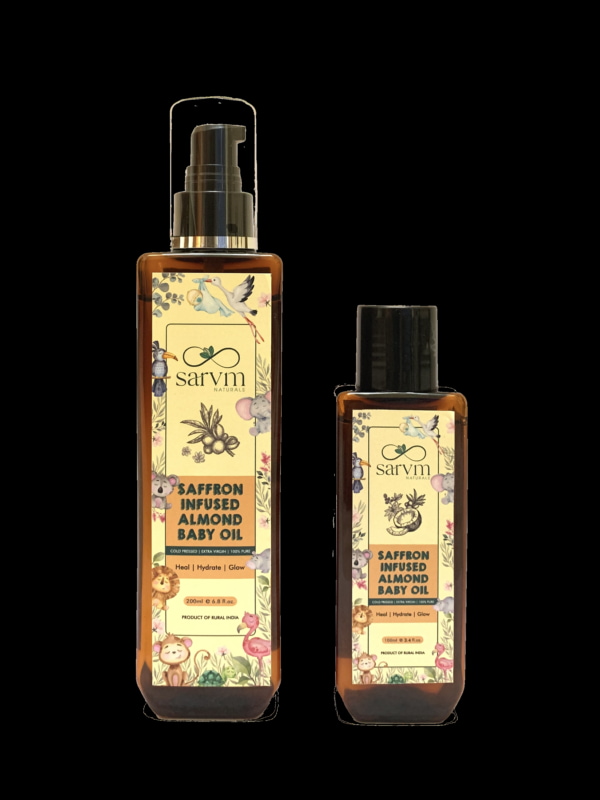 Orgenik: Shop Saffron Infused Almond Baby Oil from Brand Sarvm Naturals