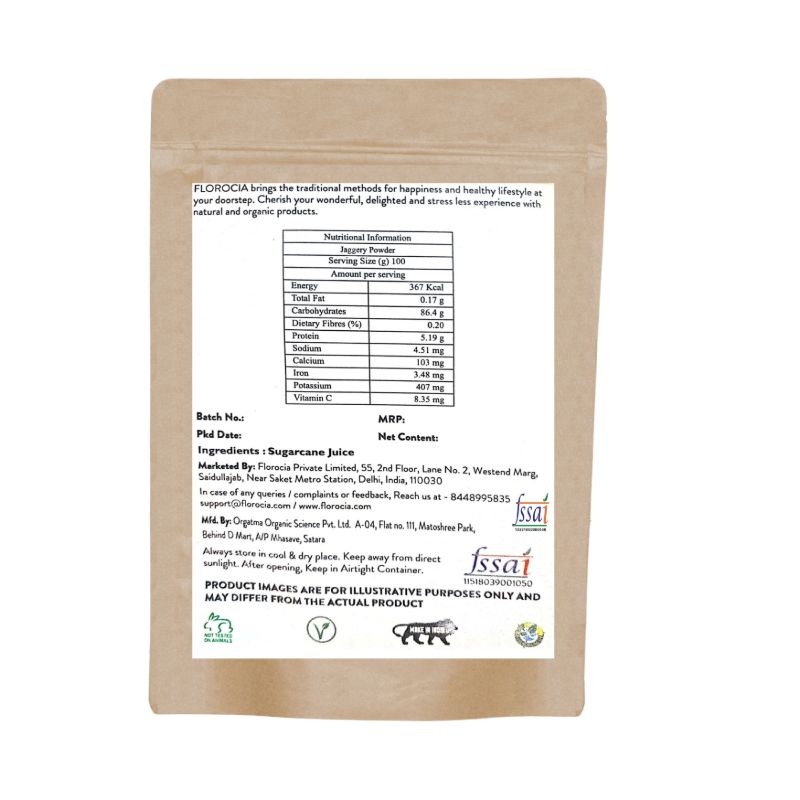 Orgenik: Jaggery Powder from brand Florocia