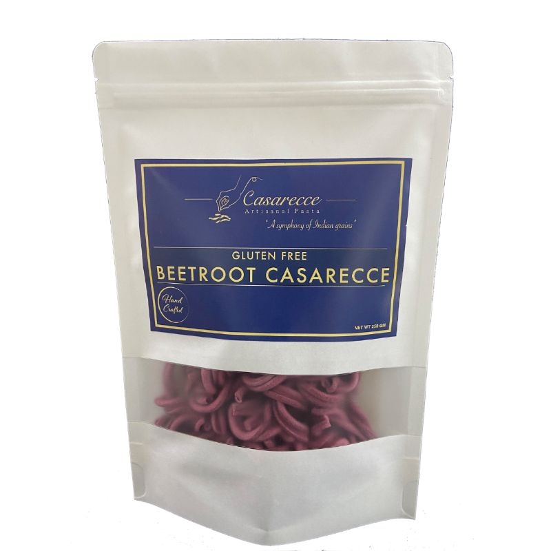 Orgenik: Gluten Free Beetroot Casarecce from brand Casarecce Artisanal Pasta