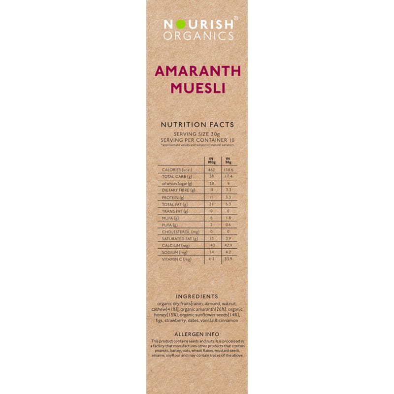 Orgenik: Shop Amaranth Muesli from the brand Nourish Organics
