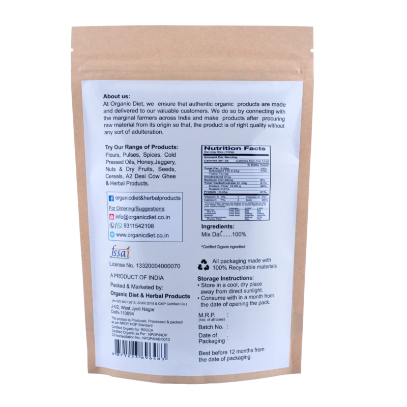 Orgenik: Shop Organic Mix Dal from the brand Organic Diet