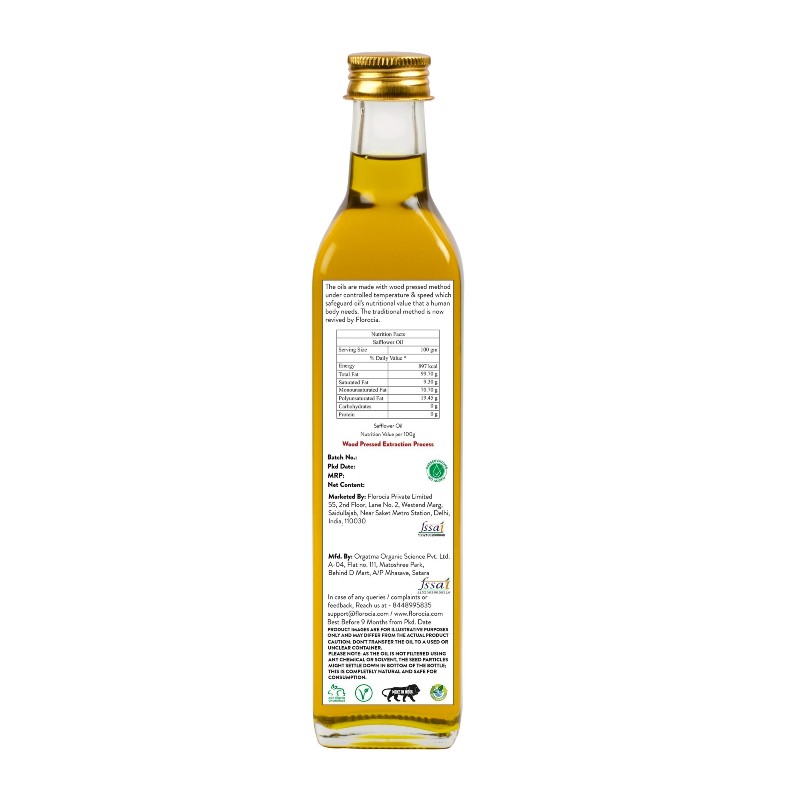 Orgenik: Cold Pressed Sunflower Oil (Glass Bottle) Bottle from brand Florocia