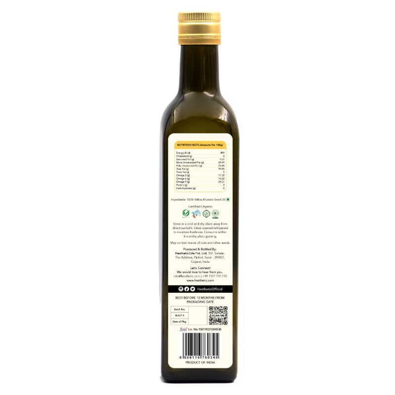 Orgenik: Organic Virgin Cold-Pressed Yellow Mustard Seed Oil from the brand Hesthetic