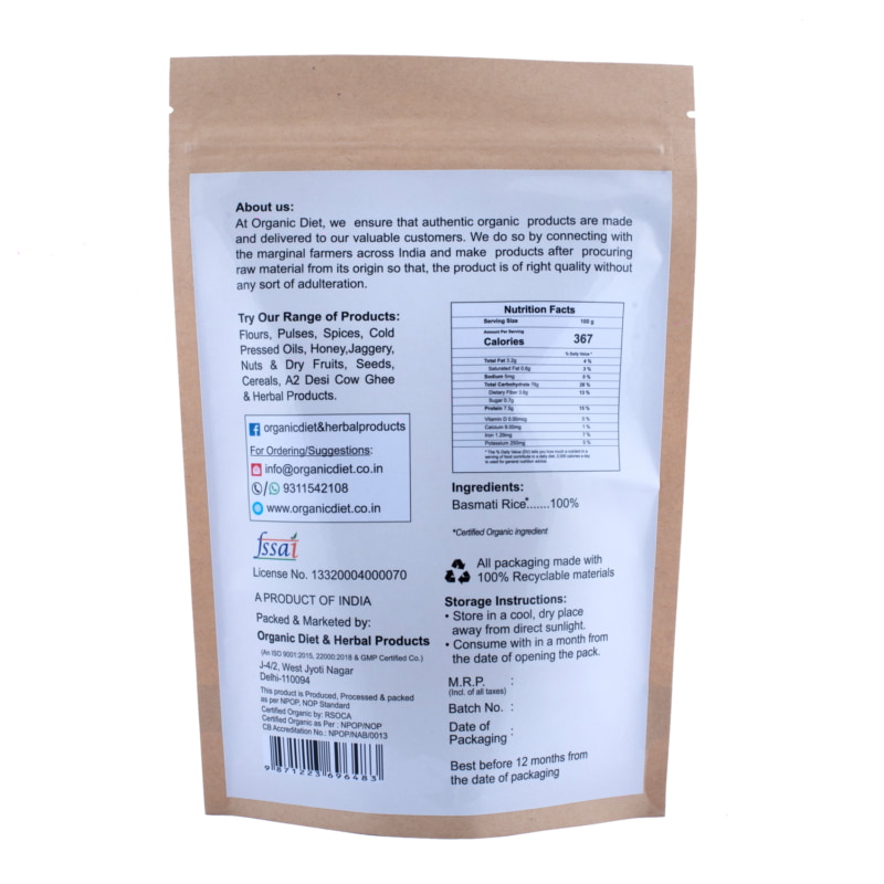 Orgenik: Shop Organic Basmati Rice from the brand Organic Diet